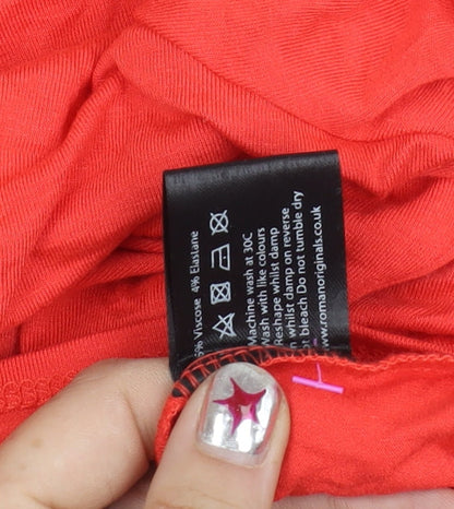 Womens UK Size 18 Roman Red Tunic Blouse
