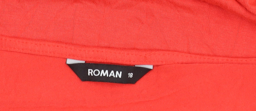 Womens UK Size 18 Roman Red Tunic Blouse