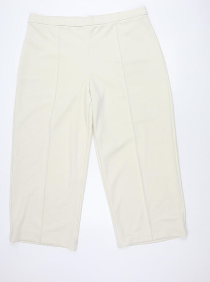 Womens UK Size 24 Marks and Spencer Regular Fit Casual Ivory Trousers