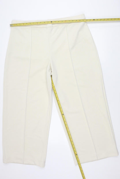 Womens UK Size 24 Marks and Spencer Regular Fit Casual Ivory Trousers