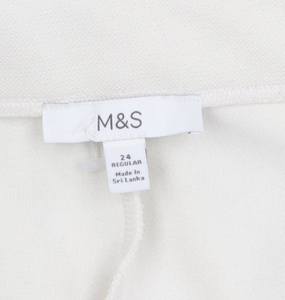 Womens UK Size 24 Marks and Spencer Regular Fit Casual Ivory Trousers