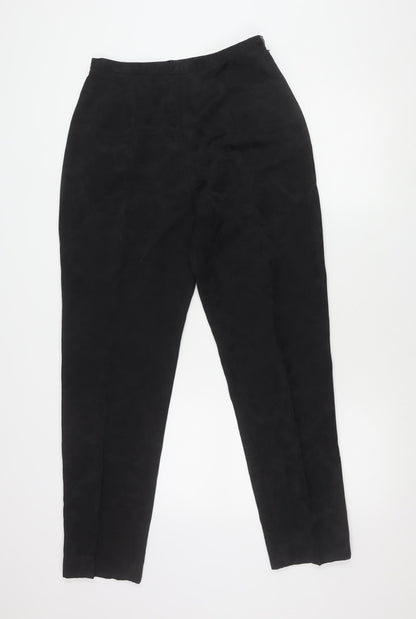 Gina Womens Black Size 12 Straight Leg Viscose Blend Trousers