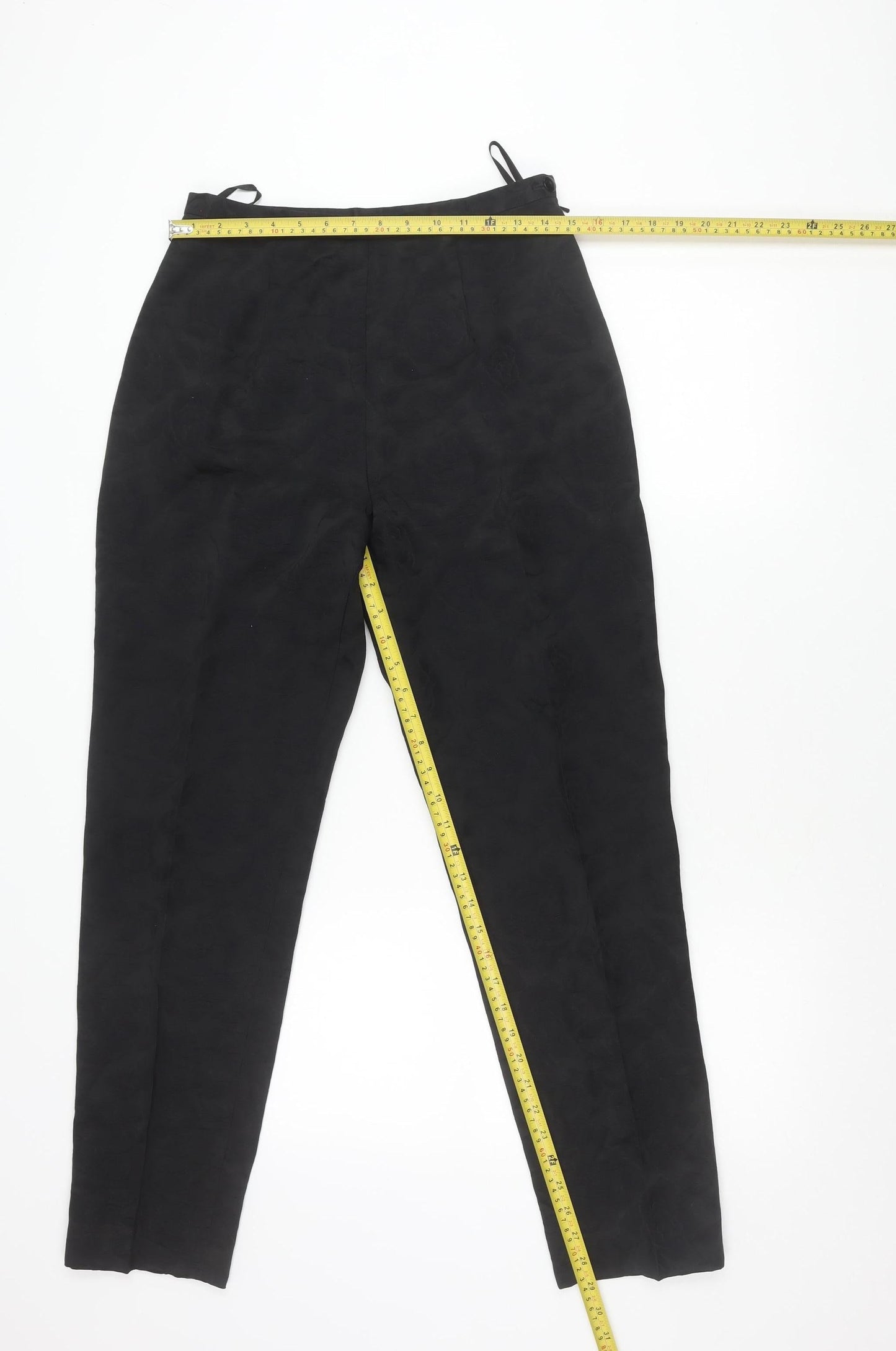 Gina Womens Black Size 12 Straight Leg Viscose Blend Trousers