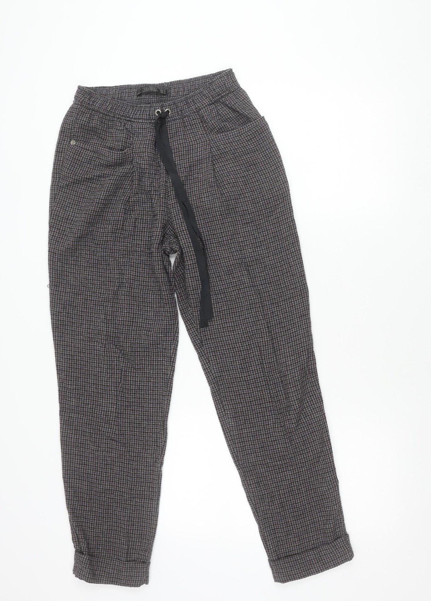 Zara Trafaluc Women’s Grey Check Jogger Trousers XS