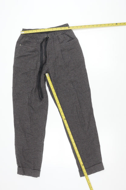 Zara Trafaluc Women’s Grey Check Jogger Trousers XS
