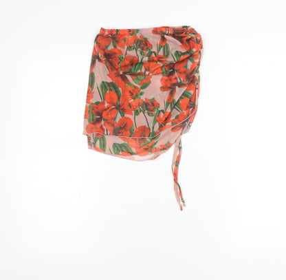PrettyLittleThing Women’s Multicoloured Floral Wrap Skirt Size 6