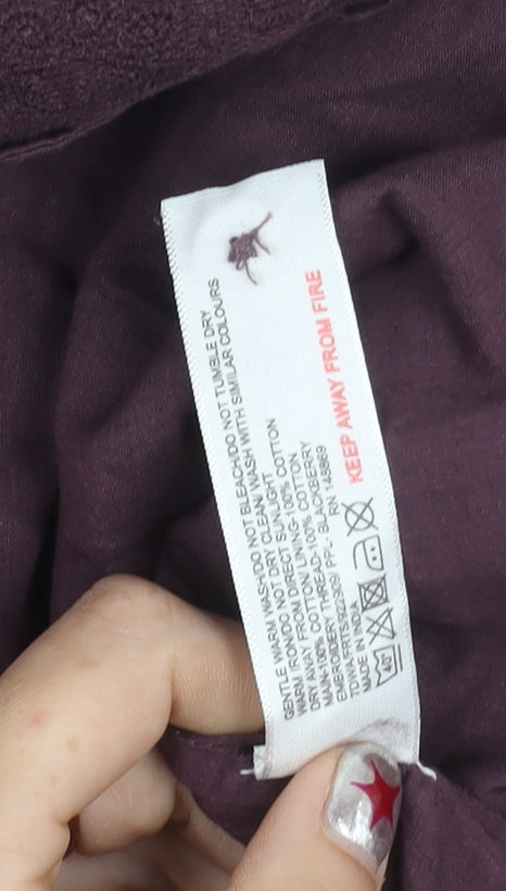 Fat Face Womens Purple Embroidered A-Line Cotton Skirt UK16