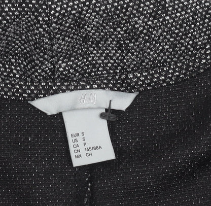 H&M Women’s Grey Fit & Flare Dress Size S V-Neck Knee Length