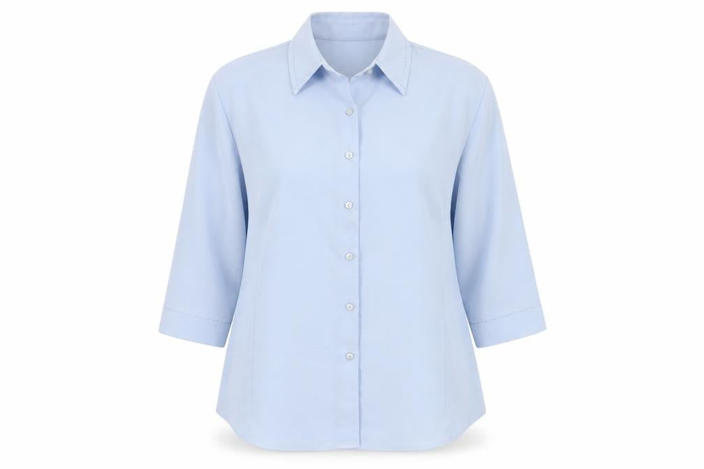 Womens UK Size 16 Bonmarché Blue Basic Button-Up