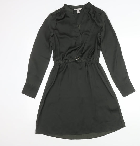 H&M Women’s Green XS Shirt Dress Long Sleeve Knee Length