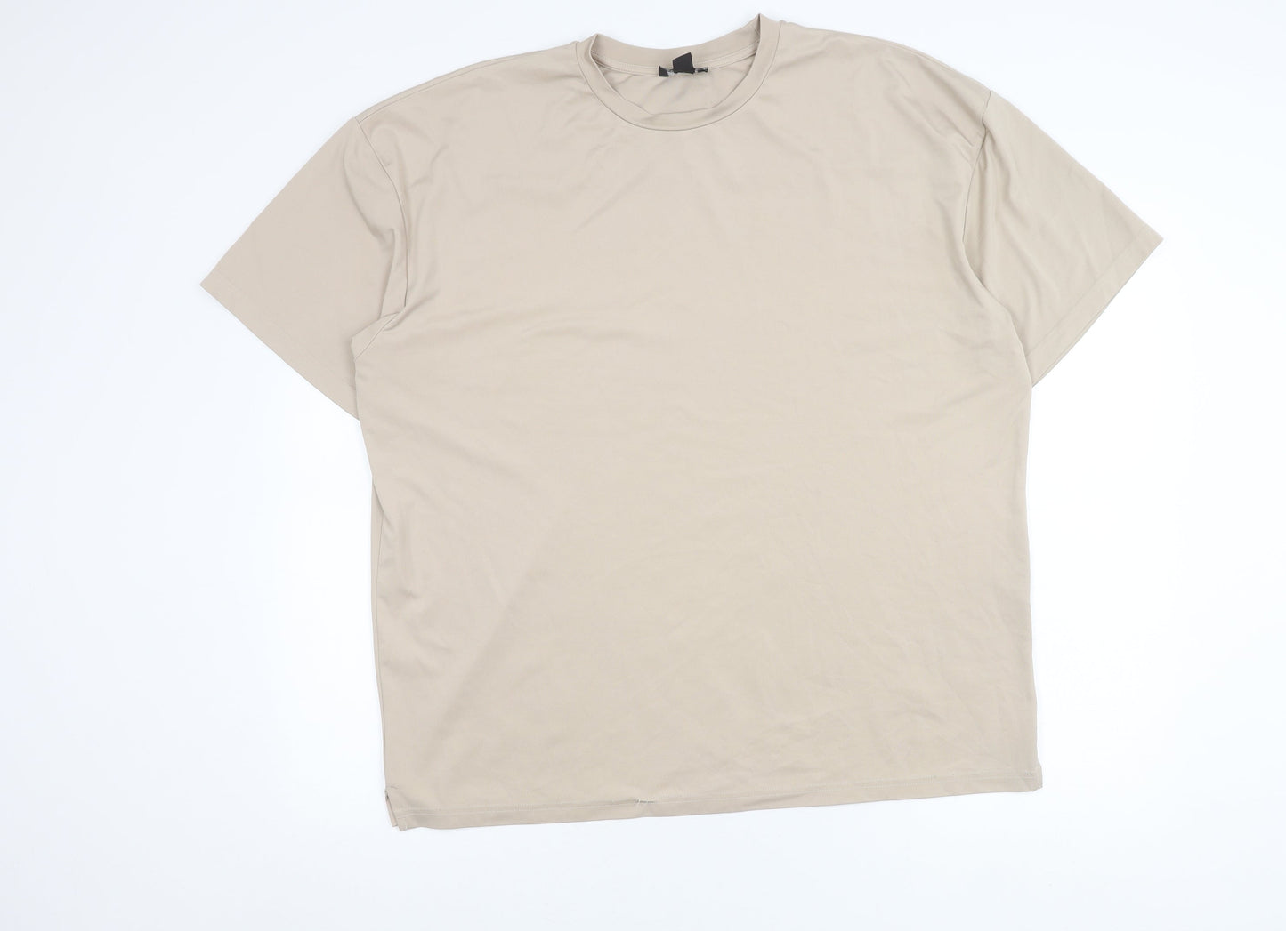 MAN Active Men's Beige Crew Neck Short Sleeve Regular Fit T-Shirt M