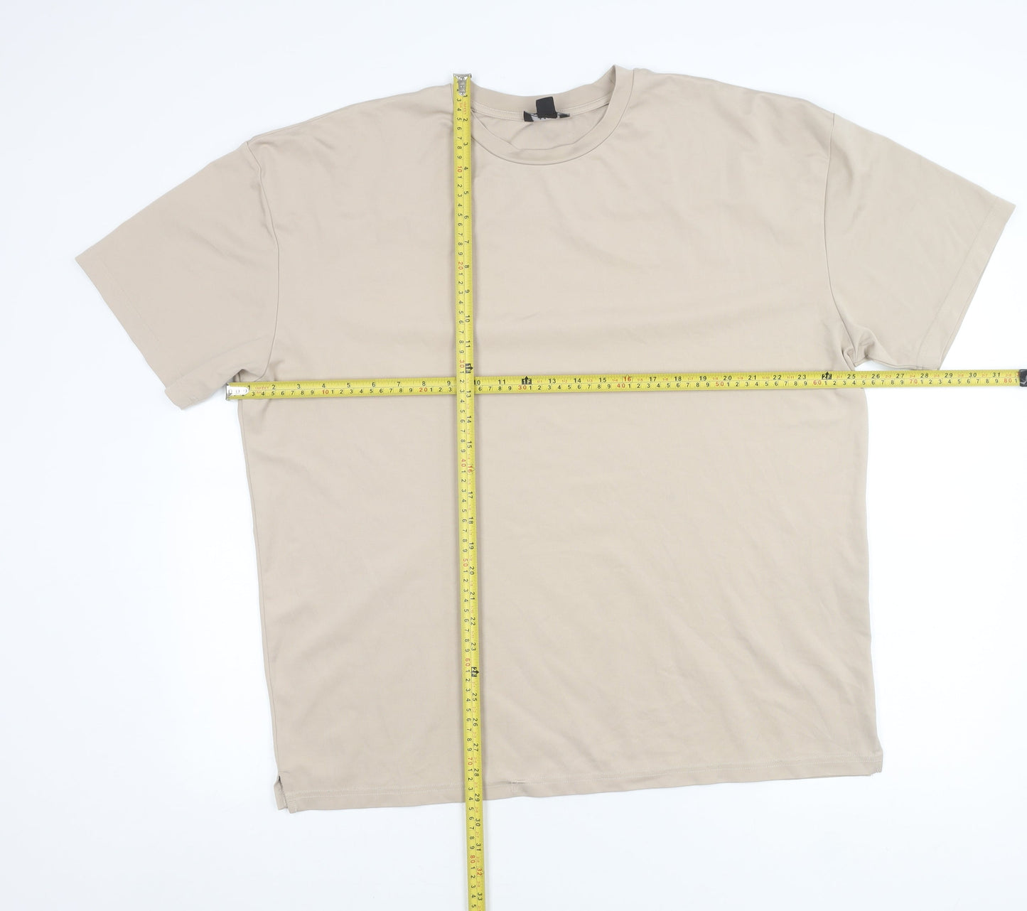 MAN Active Men's Beige Crew Neck Short Sleeve Regular Fit T-Shirt M