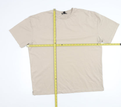 MAN Active Men's Beige Crew Neck Short Sleeve Regular Fit T-Shirt M
