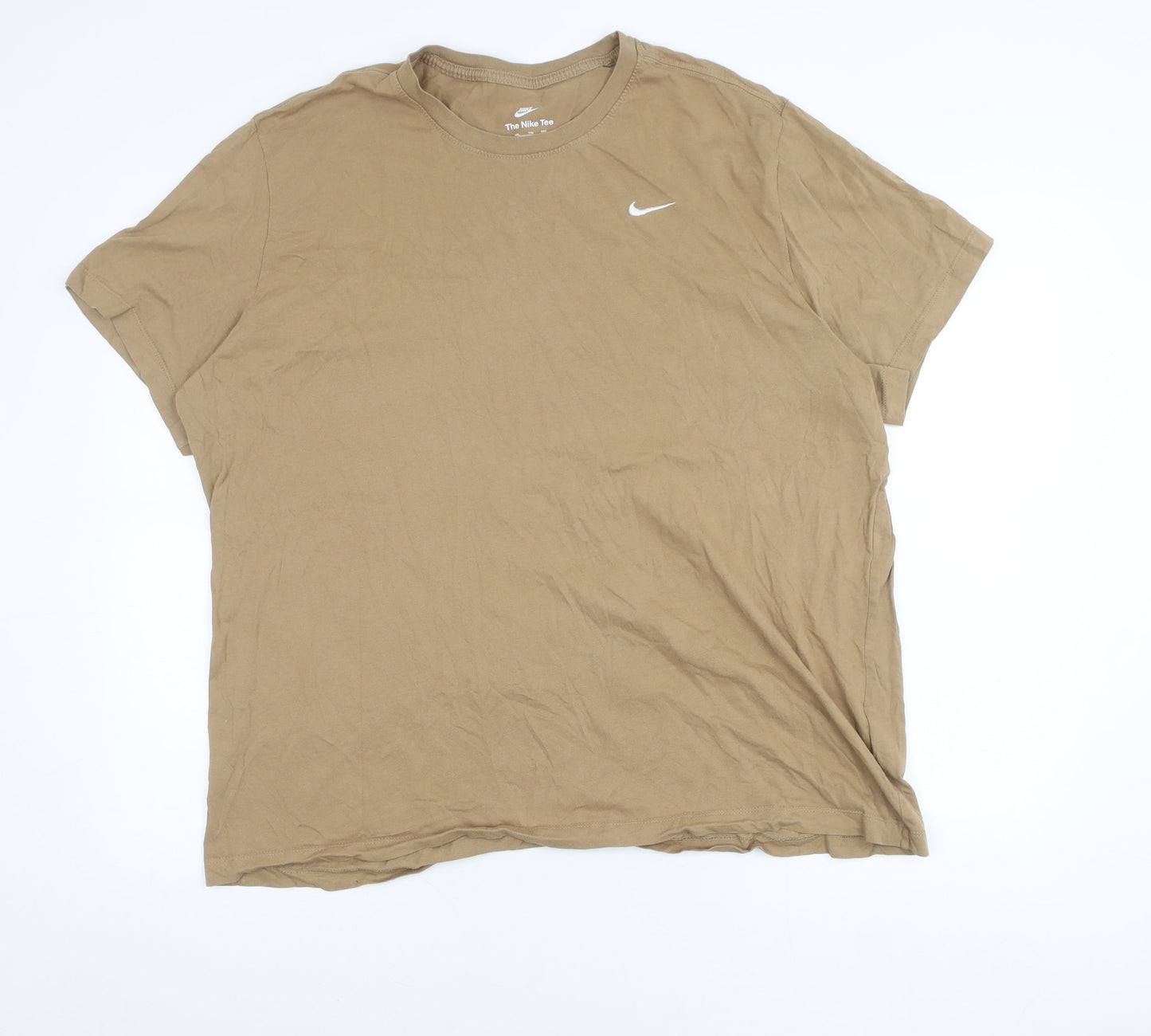 Nike Men's 2XL Brown Short Sleeve Crew Neck Cotton T-Shirt
