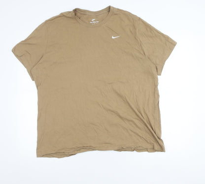 Nike Men's 2XL Brown Short Sleeve Crew Neck Cotton T-Shirt