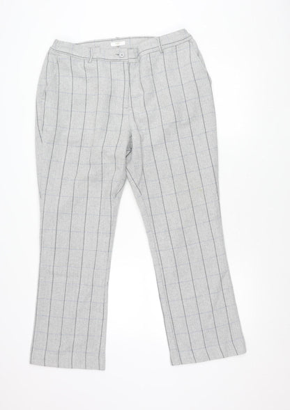 Mens UK Size 16 Cotton Traders Regular Fit Dress Pants Grey Trousers