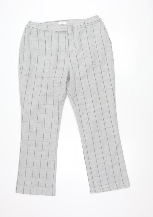 Mens UK Size 16 Cotton Traders Regular Fit Dress Pants Grey Trousers