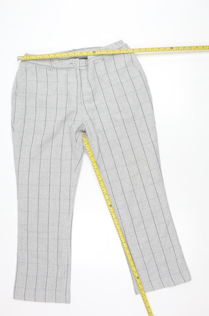 Mens UK Size 16 Cotton Traders Regular Fit Dress Pants Grey Trousers