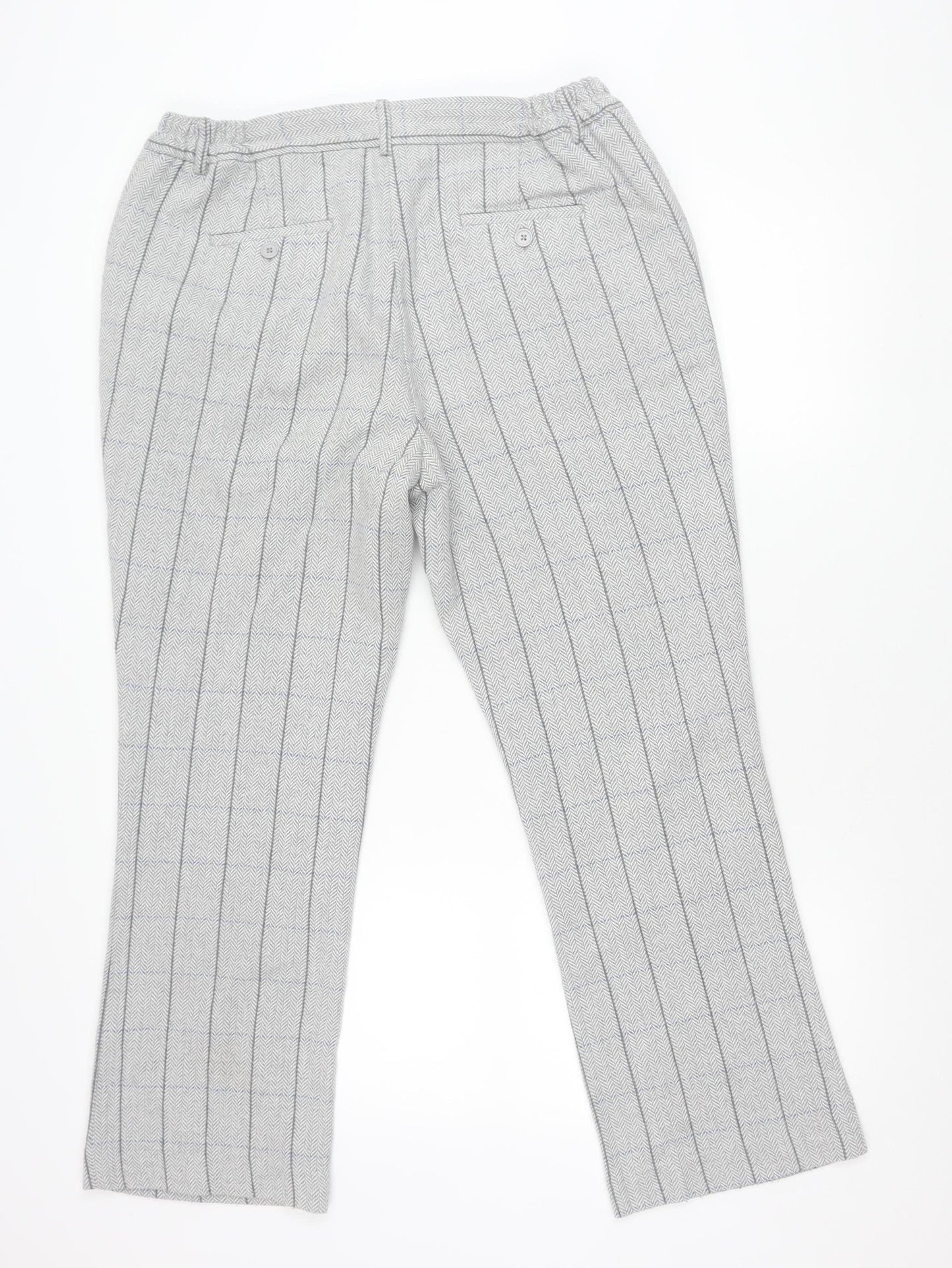 Mens UK Size 16 Cotton Traders Regular Fit Dress Pants Grey Trousers