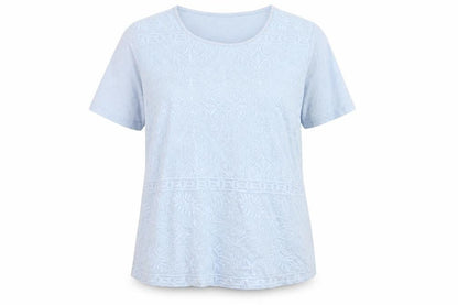 Womens UK Size 14 Isle Essentials Blue Basic T-Shirt