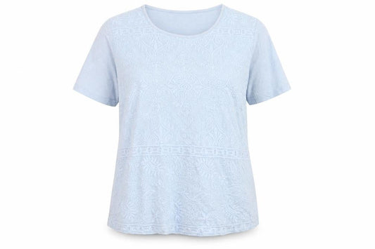 Womens UK Size 14 Isle Essentials Blue Basic T-Shirt
