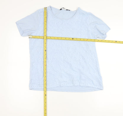 Womens UK Size 14 Isle Essentials Blue Basic T-Shirt