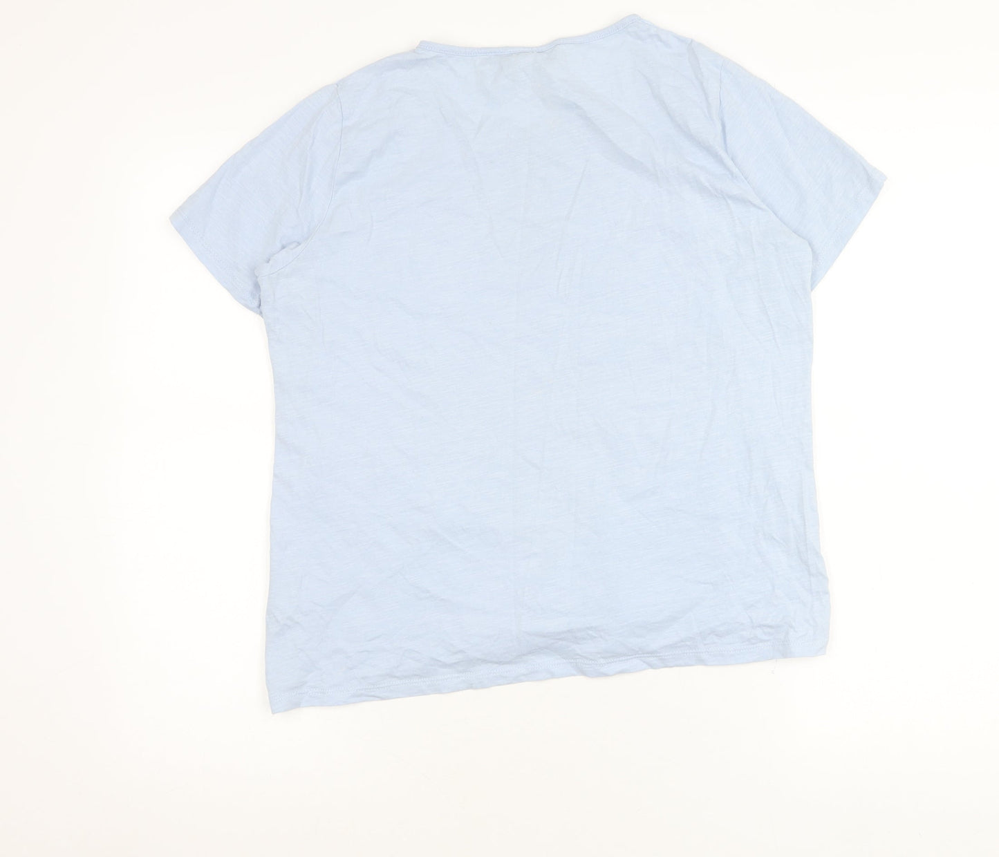 Womens UK Size 14 Isle Essentials Blue Basic T-Shirt