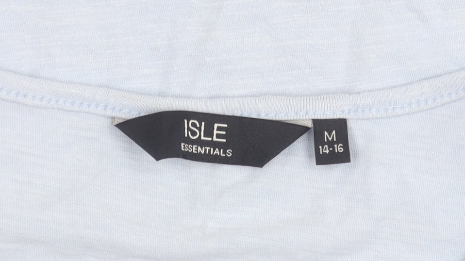 Womens UK Size 14 Isle Essentials Blue Basic T-Shirt
