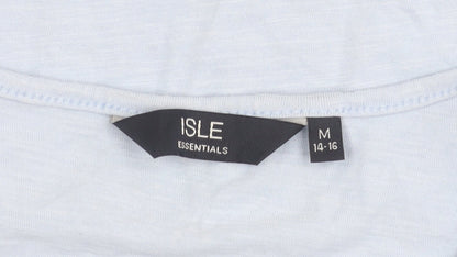 Womens UK Size 14 Isle Essentials Blue Basic T-Shirt