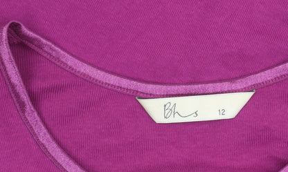 BHS Womens Purple Floral Embroidered Cardigan Knit Top Size 12