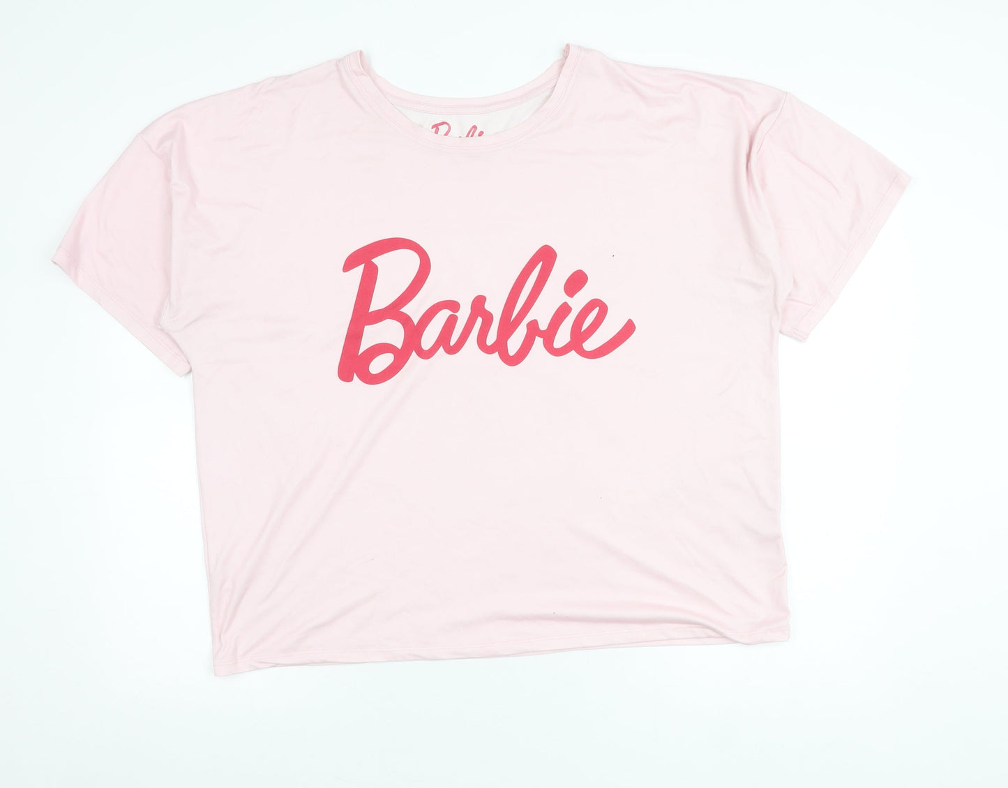 Barbie Women’s Pink Logo T-Shirt Size L Short Sleeve Casual