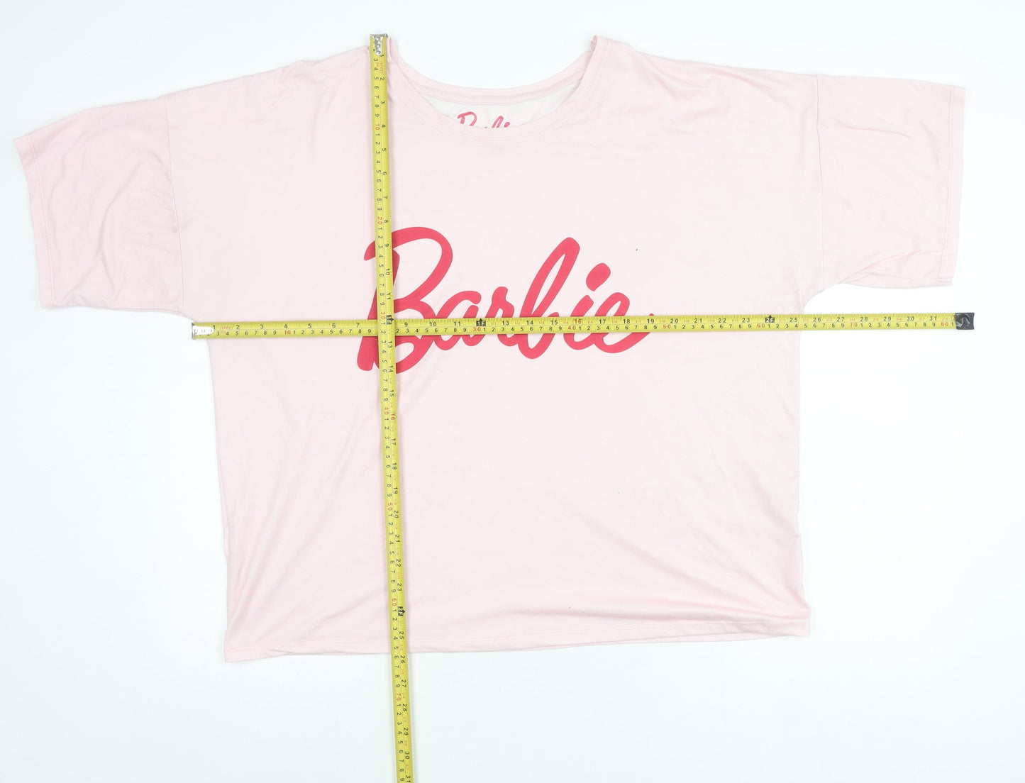 Barbie Women’s Pink Logo T-Shirt Size L Short Sleeve Casual