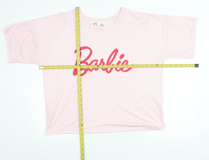 Barbie Women’s Pink Logo T-Shirt Size L Short Sleeve Casual