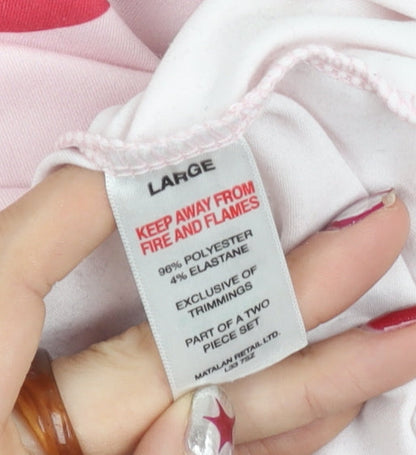 Barbie Women’s Pink Logo T-Shirt Size L Short Sleeve Casual