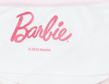 Barbie Women’s Pink Logo T-Shirt Size L Short Sleeve Casual
