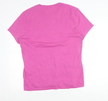 Jack Wills Men’s Pink Cotton Crew Neck Logo T-Shirt Size L