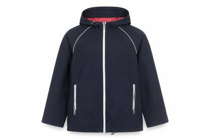 Le Tigre Womens Blue Small Hooded Windbreaker Jacket With Pockets