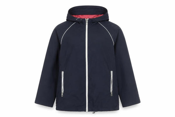 Le Tigre Womens Blue Small Hooded Windbreaker Jacket With Pockets
