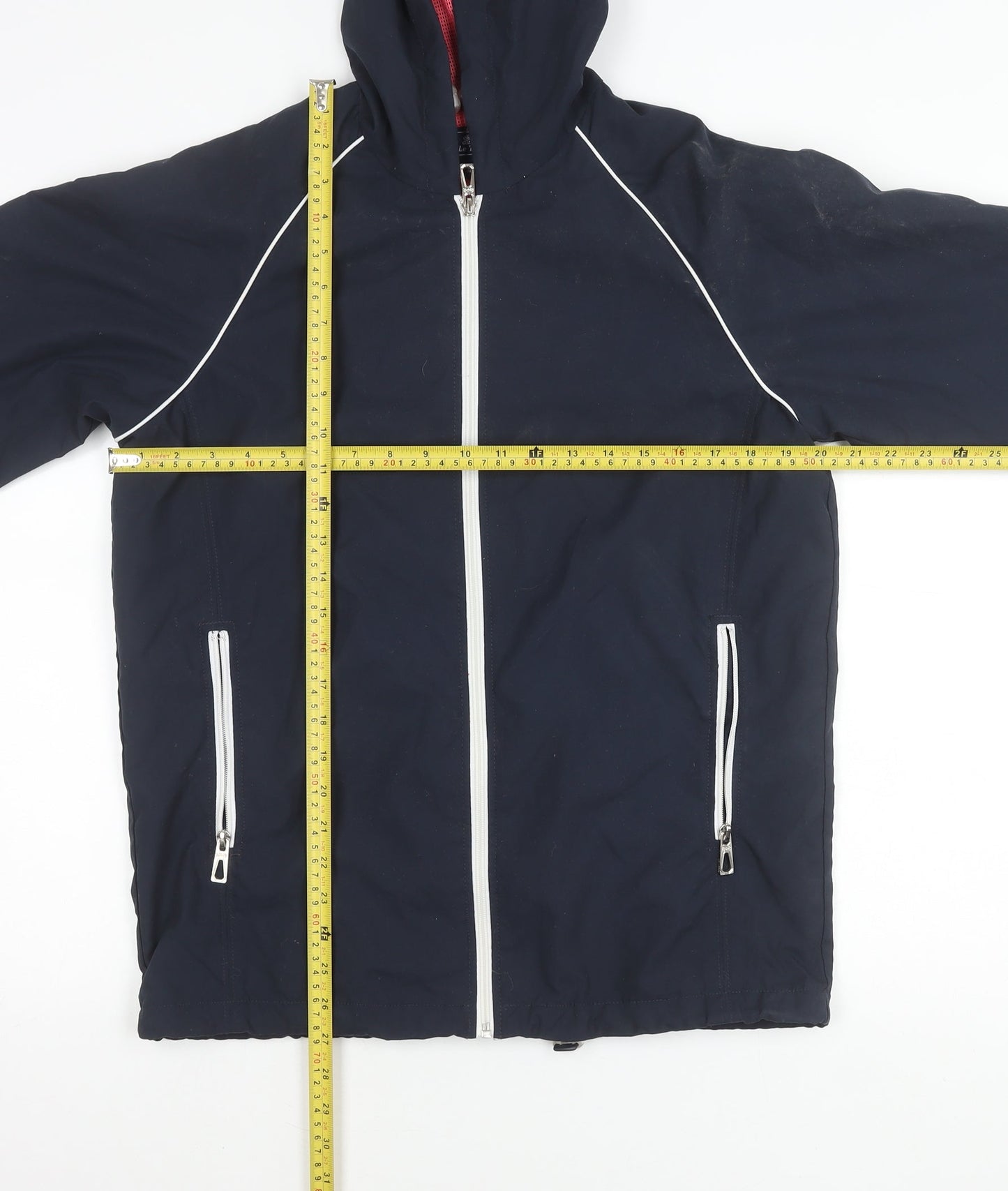 Le Tigre Womens Blue Small Hooded Windbreaker Jacket With Pockets