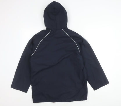 Le Tigre Womens Blue Small Hooded Windbreaker Jacket With Pockets