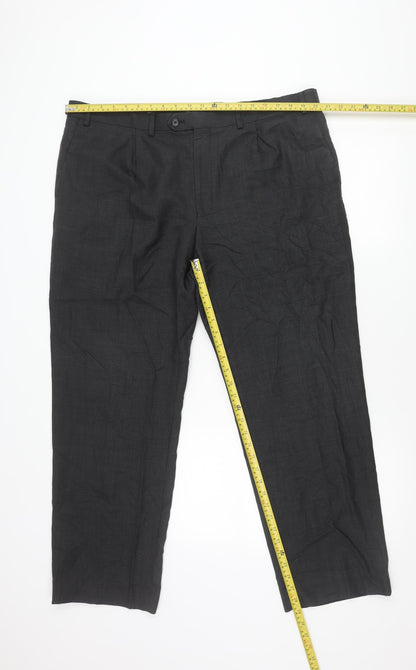 Marks and Spencer Men’s Grey Wool Dress Trousers 42W 31L