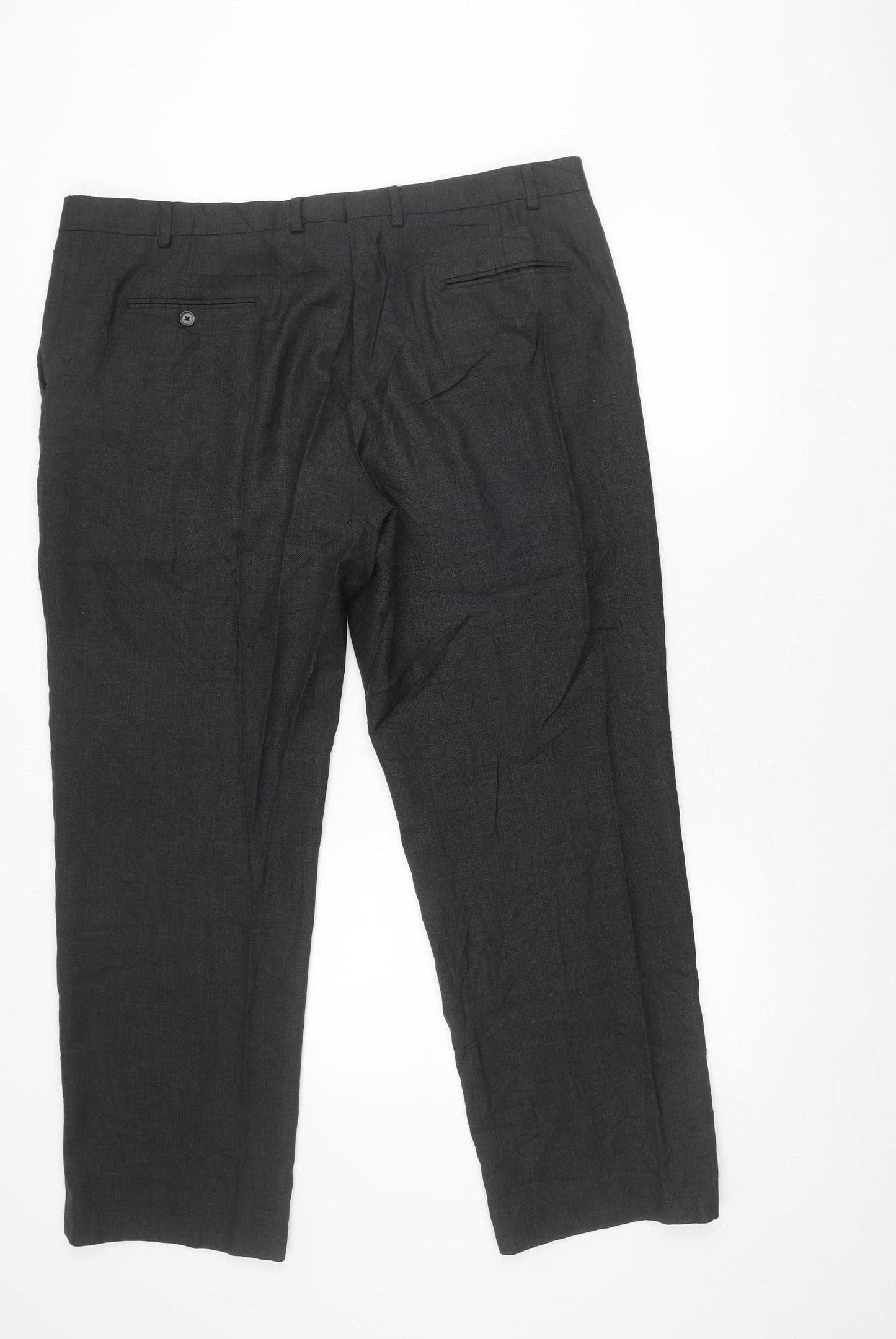 Marks and Spencer Men’s Grey Wool Dress Trousers 42W 31L