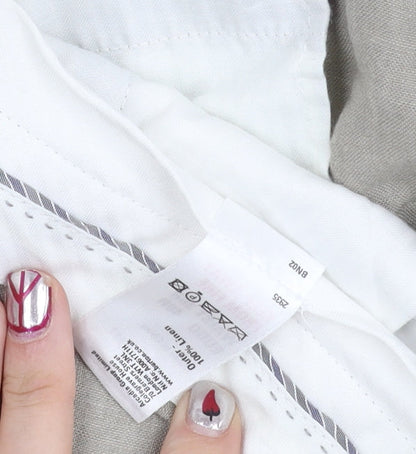 Burton Men’s Beige Linen Chino Trousers Size 36R Regular Fit