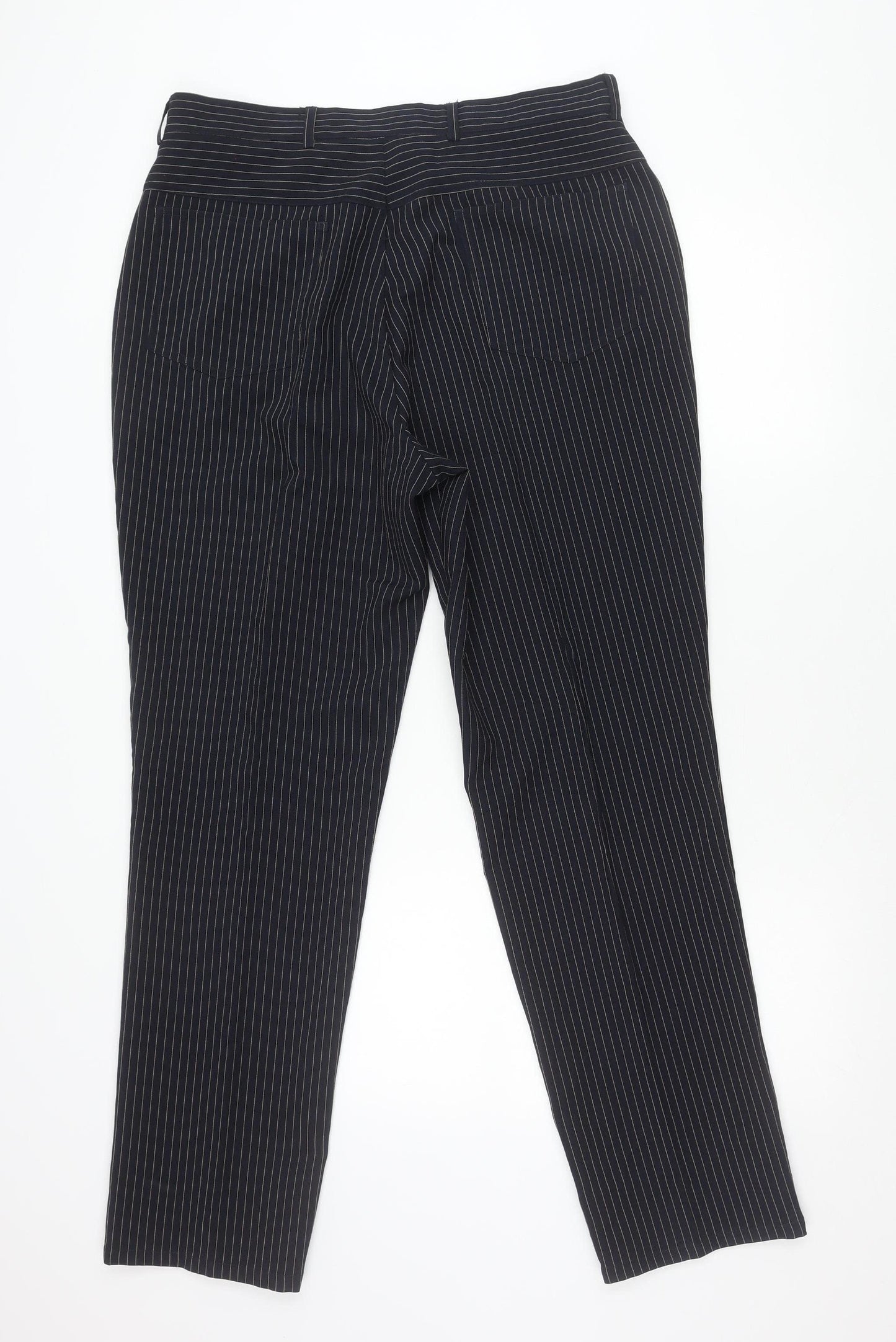 Tom Wolfe Mens Black Pinstripe 36R Dress Pants Trousers