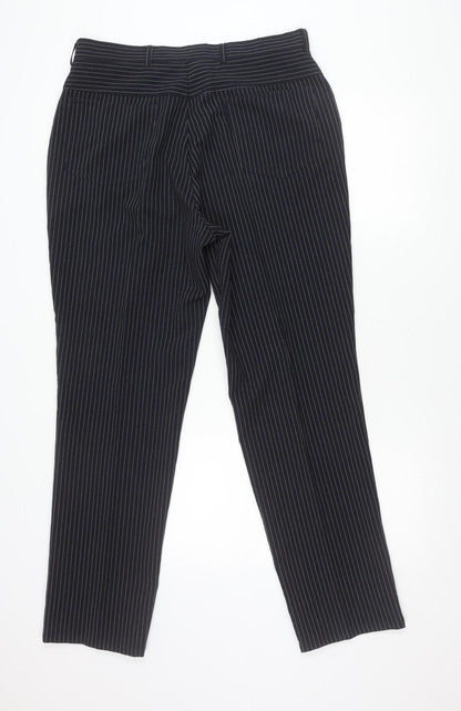 Tom Wolfe Mens Black Pinstripe 36R Dress Pants Trousers