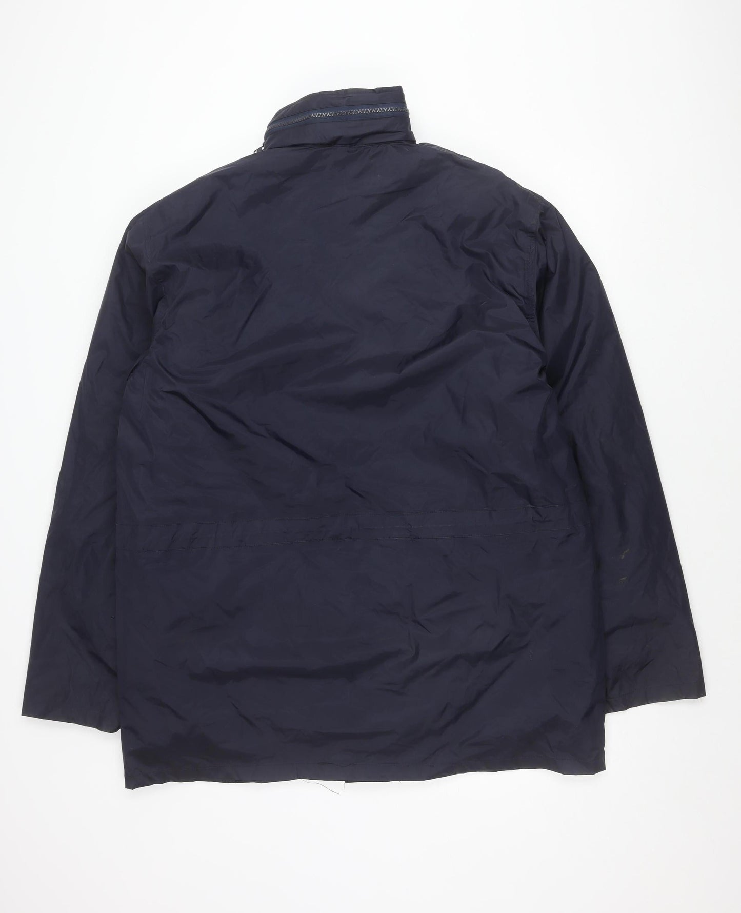 Bolt Men's Blue Parka Jacket L Full Zip Pockets Water Resistant