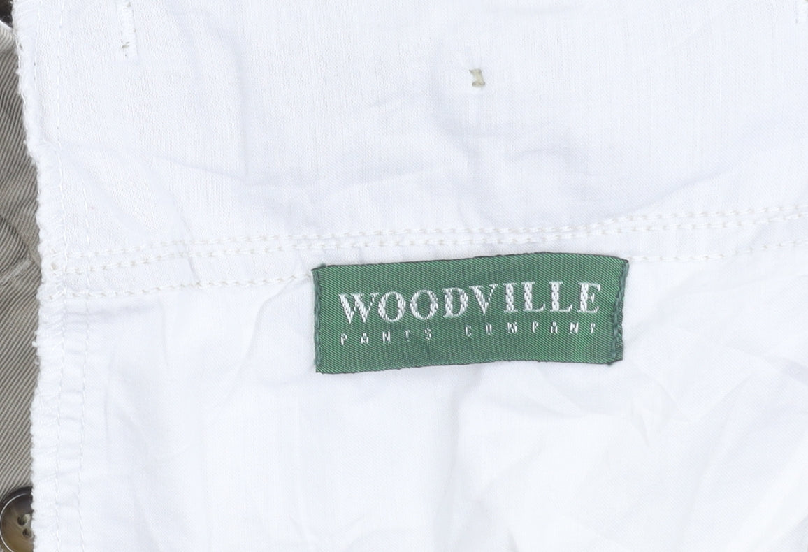 Woodville Men's Beige 3XL Chino Trousers Straight Leg 38W