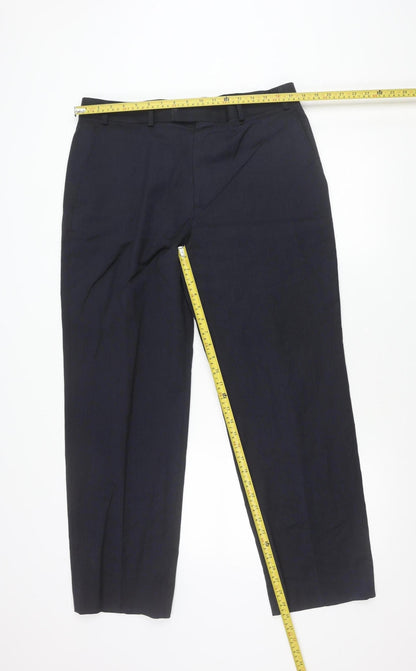 Austin Reed Men’s Black 36S Dress Pants Wool Blend Trousers