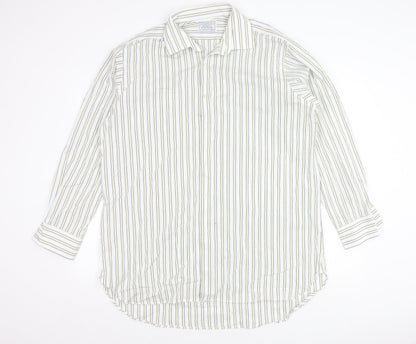 Charles Tyrwhitt Men’s Multicoloured Striped Cotton Shirt 17 Long Sleeve Classic Fit