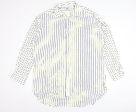 Charles Tyrwhitt Men’s Multicoloured Striped Cotton Shirt 17 Long Sleeve Classic Fit